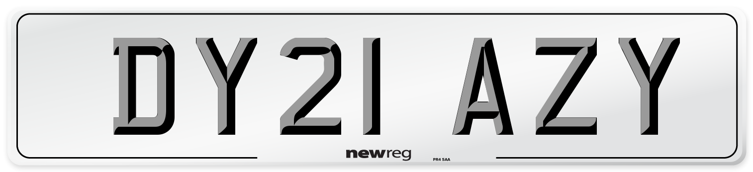 DY21 AZY Number Plate from New Reg